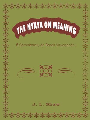 cover image of The Nyaya on Meaning